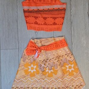 Disney Moana Halloween Costume - Size 4-6 girls pretend halloween 3 Piece